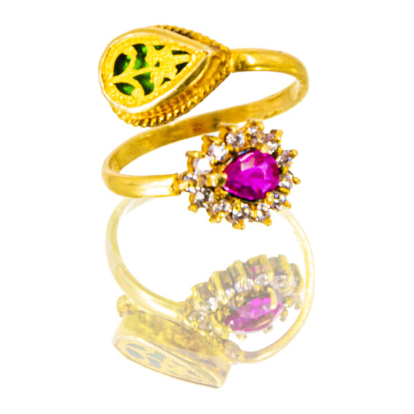 Thewa Green, and Pink Ruby Ring