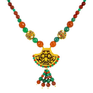 Thewa Green & Red Necklace set