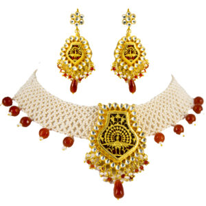 Thewa Kundan Chokar Necklace Set
