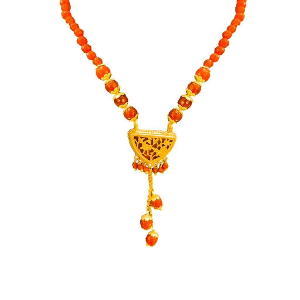 Thewa small red necklace set Thewa art Thewa Jewellery Thewa Art