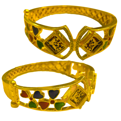 Thewa meenakari diamond fusion bangle