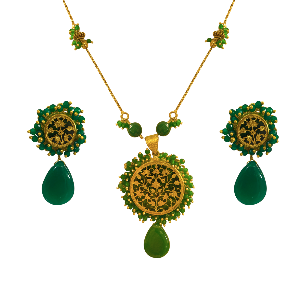 Thewa Green Round pendel set