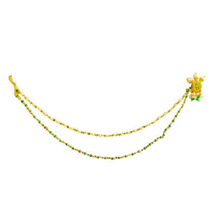 Thewa green nosepin with chain