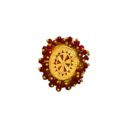 Thewa red oval finger ring