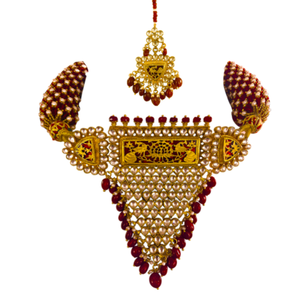 Thewa Kundan Aad Necklace earrings
