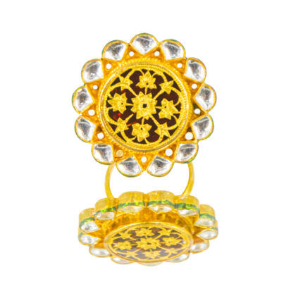 Thewa Kundan Big Ring