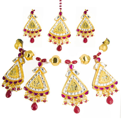 Thewa Kundan Big Set with Maangteeka
