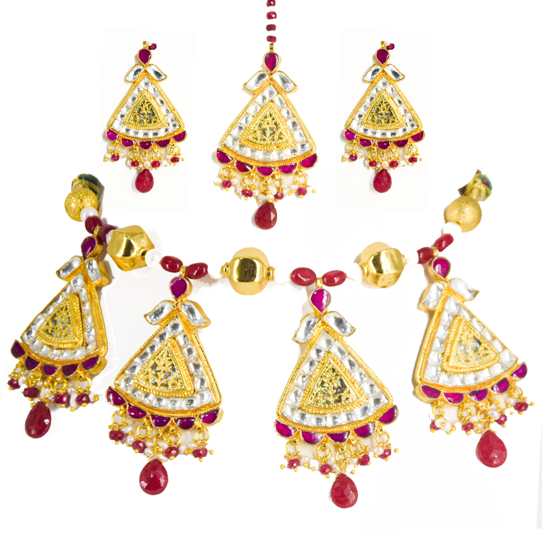 Thewa Kundan Big Set with Maangteeka