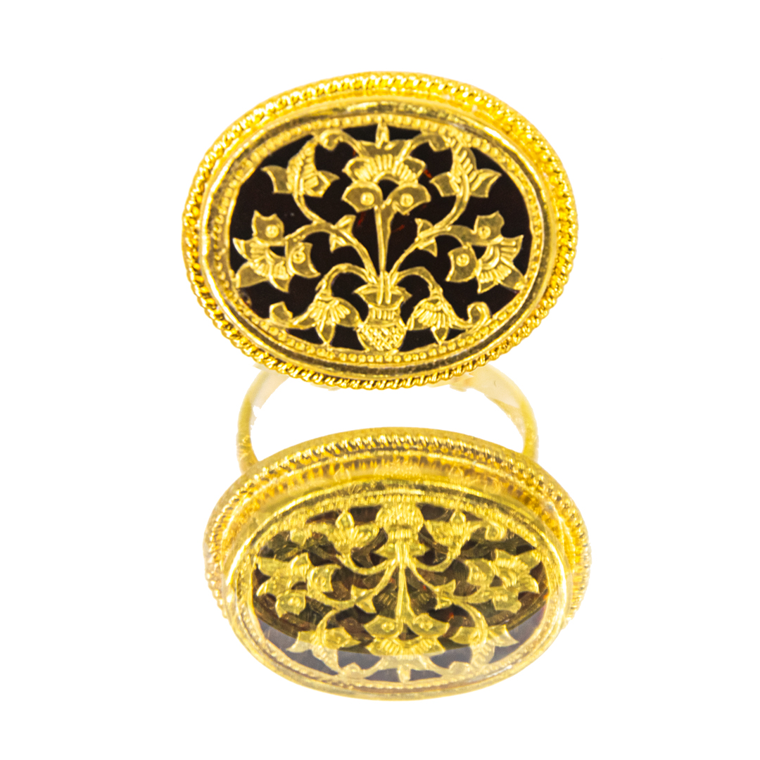 Thewa Plain Oval Red Ring