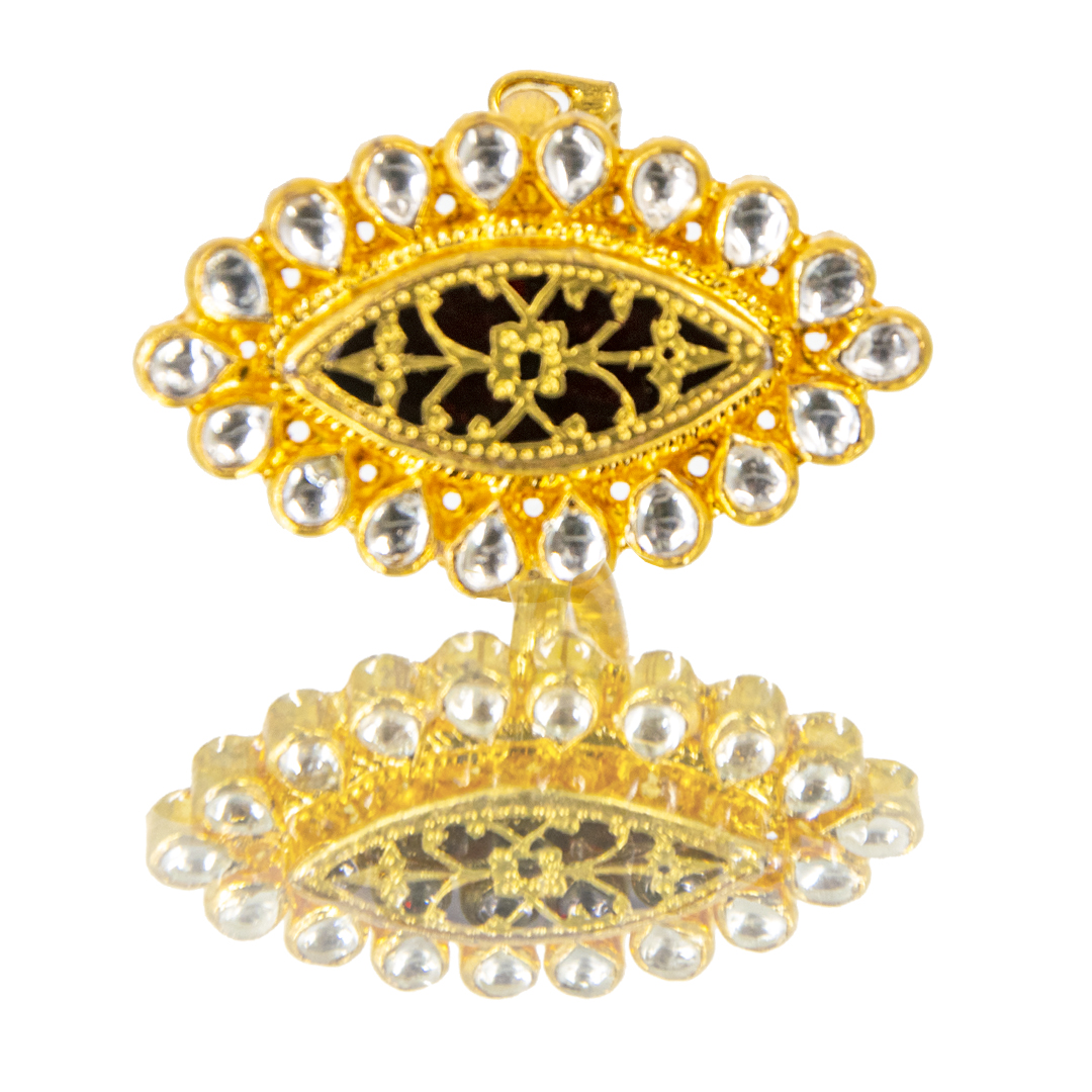 Thewa Kundan Red Ring