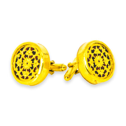 Thewa Round Red Men Cufflinks