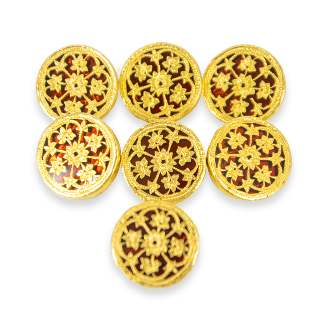 Thewa Red Round Coat Buttons