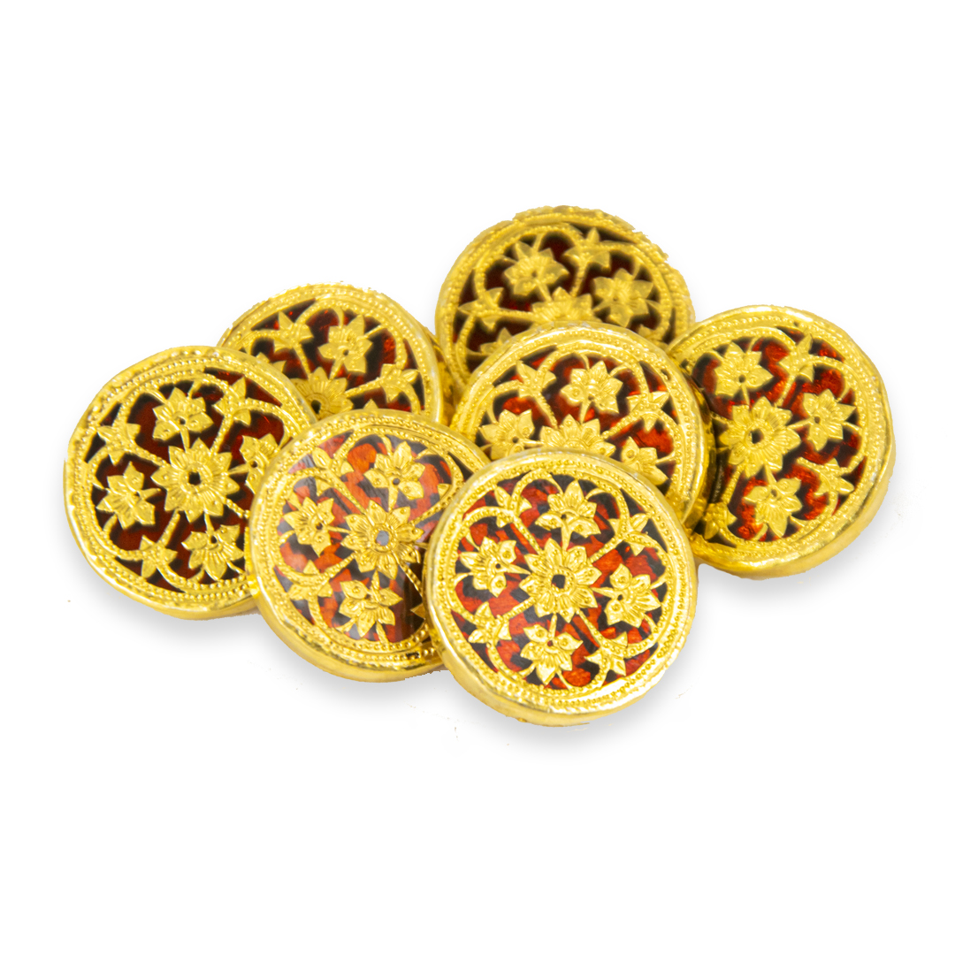 Thewa Red Round Coat Buttons