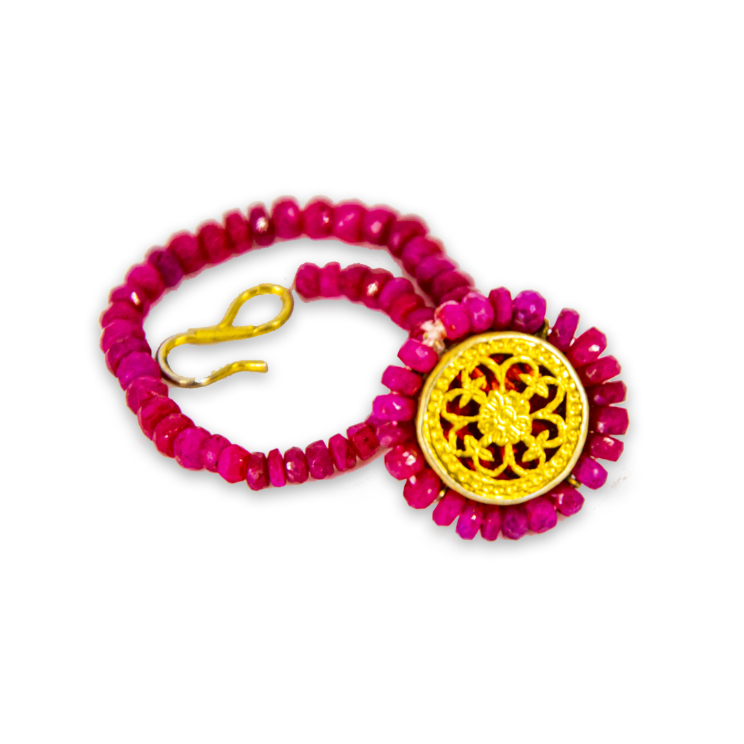 Thewa Head Gear | Rakhdi, Ruby