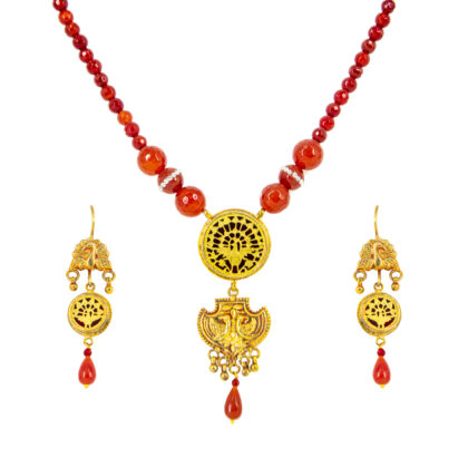 Thewa Red Chittali work Set