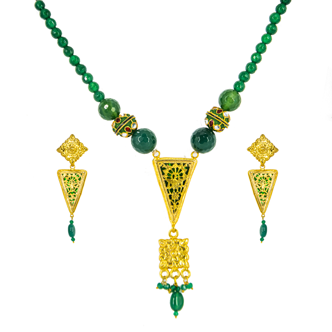 Thewa Green | Chittai Work Set