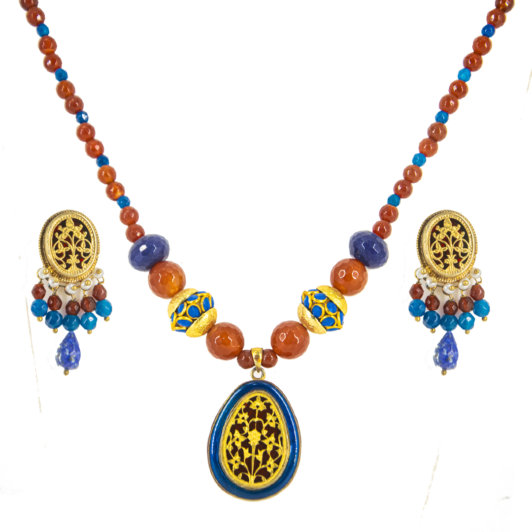 Thew Red Blue Meenakari Set