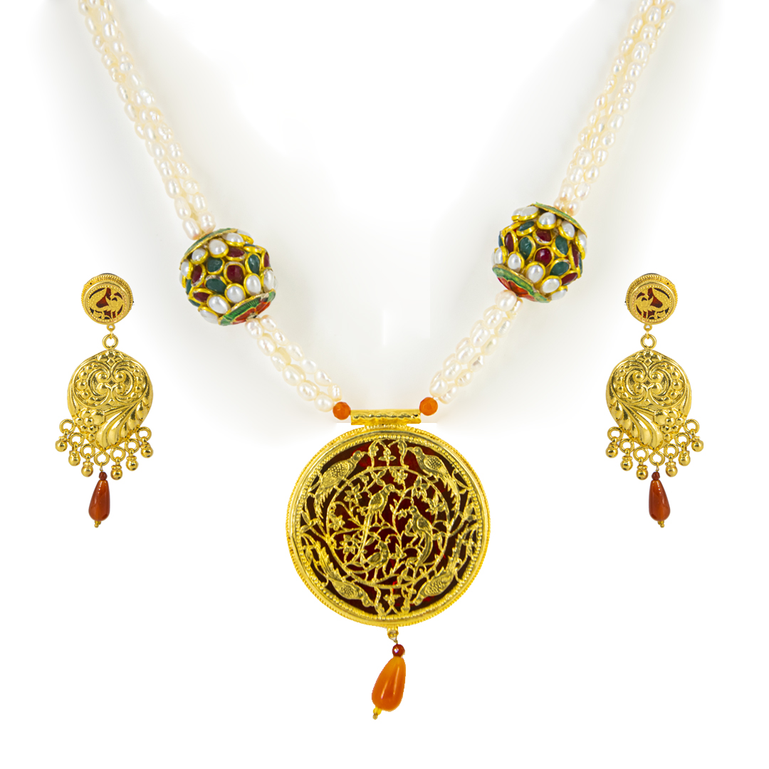 Thewa Red parrot Big Set