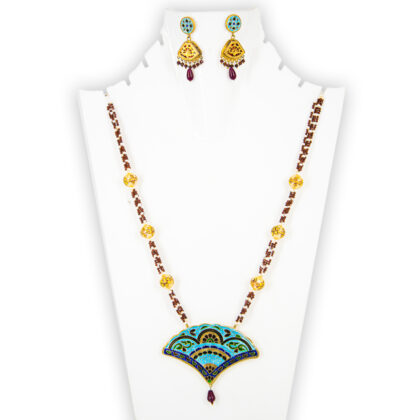 Thewa Back Meenakari Set