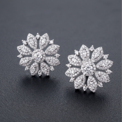 925 Silver Floral Earrings