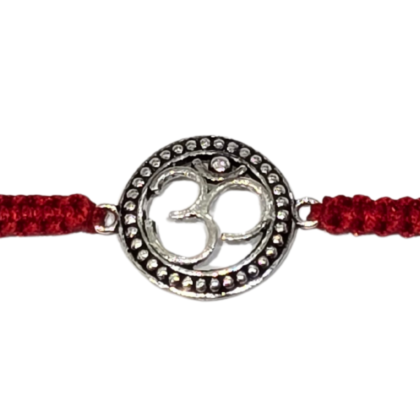 Om with Red thread 925 Silver Rakhi 2