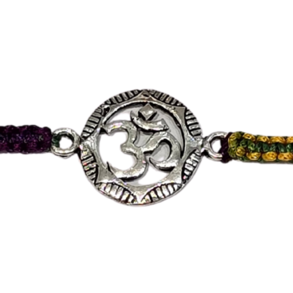 Om with Multi thread 925 Silver Rakhi 1