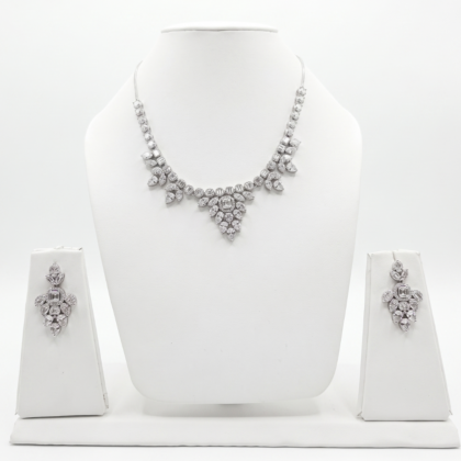 925 Silver Floral Necklace & Earring Set